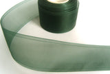 R3944 50mm Forest Green Sheer Ribbon