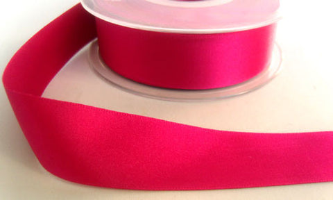 R4277 25mm Deep Shocking Pink Double Faced Satin Ribbon by Berisfords - Ribbonmoon