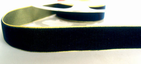 R4332 22mm Navy and Primrose Nylon Velvet Ribbon by Berisfords - Ribbonmoon