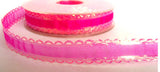 R4398 16mm Shocking Pink Sheer Ribbon with Iridescent Aceatate Edges - Ribbonmoon