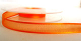 R4468 10mm Orange Nylon Super Sheer Ribbon with Satin Borders - Ribbonmoon