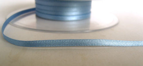 R4480 3mm Dusky Blue Double Faced Satin Ribbon by Berisfords - Ribbonmoon
