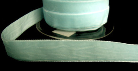 R4490 18mm Sky Blue Nylon Velvet Ribbon - Ribbonmoon