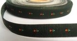 R4650C 19mm Forest Green 100% Cotton Flower Design Ribbon - Ribbonmoon