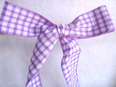 R4761 37mm Lilac and White Gingham Ribbon - Ribbonmoon