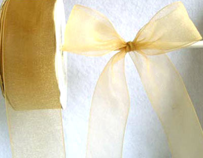 R5241 37mm Honey Beige Sheer Chiffon Ribbon - Ribbonmoon