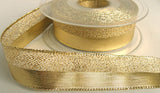 R5593 25mm Gold Metallic Lurex and Mesh Ribbon by Berisfords - Ribbonmoon