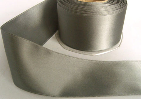 R6301 50mm Dark Battleship Grey Double Face Satin Ribbon - Ribbonmoon