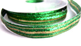 R6865 14mm Metallic Green and Gold Textured Lame Ribbon by Berisfords - Ribbonmoon