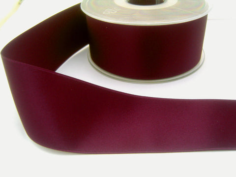 R7547 40mm Deep Plum Double Face Satin Ribbon