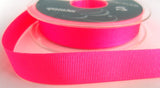 R7603 16mm Fluorescent Pink Polyester Grosgrain Ribbon by Berisfords - Ribbonmoon