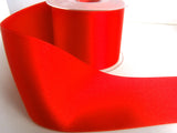 R7702 70mm Poppy Red Double Face Satin Ribbon with Wired Borders - Ribbonmoon