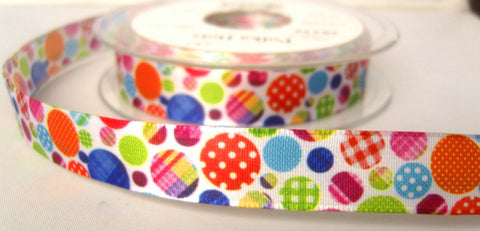 R7887 16mm Mixed Colour Spotty Design Taffeta Ribbon - Ribbonmoon