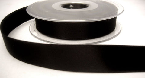 R8005 18mm Black Double Face Satin Ribbon - Ribbonmoon