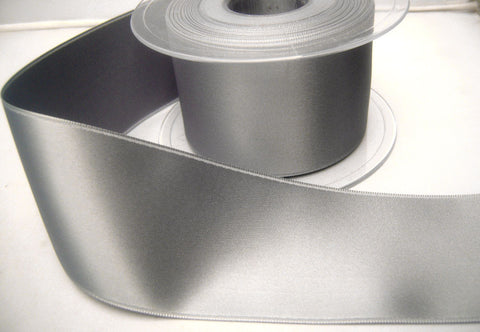 R8017 40mm Pale Slate Grey Double Face Satin Ribbon - Ribbonmoon