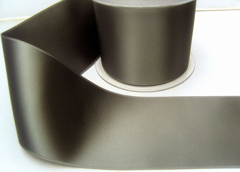 R7999 70mm Dark Grey Double Face Satin Ribbon