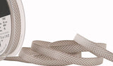 R9207 10mm Grey Herringbone Woven Jacquard Ribbon, Berisfords