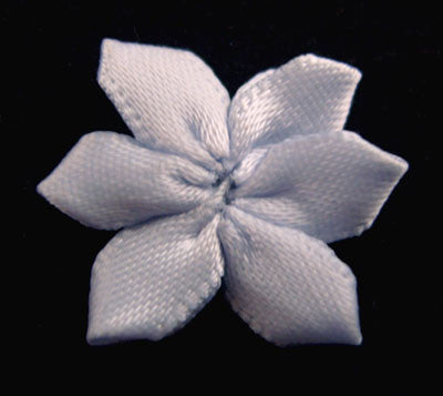 RB071 Bluebell Blue 6 Petal Satin Flower by Berisfords - Ribbonmoon