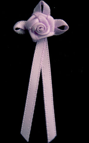 RB140 Light Orchid 3mm Satin Long Tail Rose Bow by Berisfords - Ribbonmoon