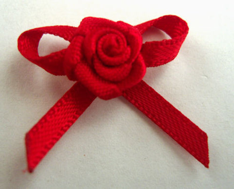 RB148 Red 3mm Satin Rose Bow by Berisfords - Ribbonmoon