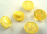 B16306 11mm Lemon and Hologram Glitter Oval Shank Button - Ribbonmoon