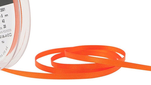 R3525 5mm Orange Delight Double Faced Satin Ribbon by Berisfords