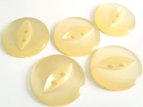 B16723 19mm Butter Cream Polyester Fish Eye 2 Hole Button