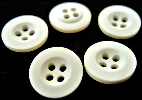 B0436 15mm Natural White Bone Sheen 4 Hole Button