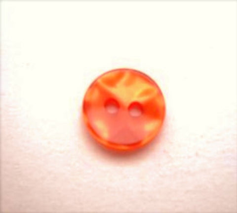 B10408 10mm Tonal Flame Orange Shimmery Polyester 2 Hole Button