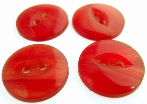 B10569 19mm Tonal Red 2 Hole Polyester Fish Eye Button