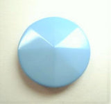 B13792 15mm Pale Blue Gloss Nylon Shank Button Rising to Centre Point