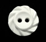 B15684 17mm White Matt Centre 2 Hole Button with a Fluted Edge