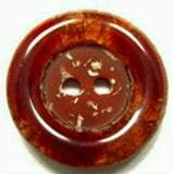 B15875 22mm Tonal Rust Browns Gloss Rim 2 Hole Button