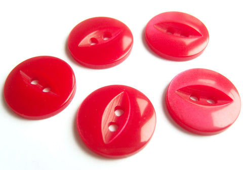 B16867 16mm Tonal Red and Pink Polyester Fish Eye 2 Hole Button