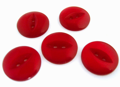 B16869 16mm Deep Red Polyester Fish Eye 2 Hole Button