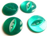 B16994 19mm Bright Jade Green Polyester Fish Eye 2 Hole Button