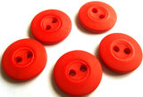 B4482 15mm Flame Red Soft Sheen 2 Hole Button - Ribbonmoon