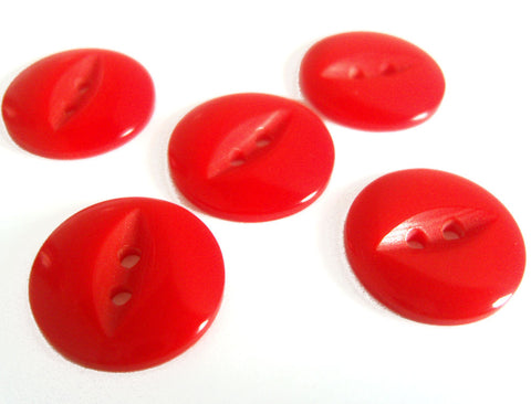 B8309 16mm Bright Red 2 Hole Polyester Fish Eye Button