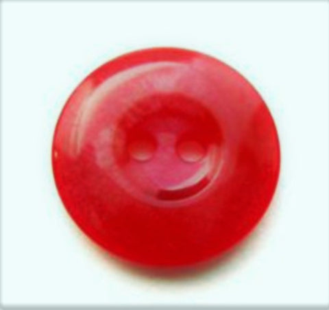 B9603 17mm Red Semi Translucent 2 Hole Button, Shimmery Element