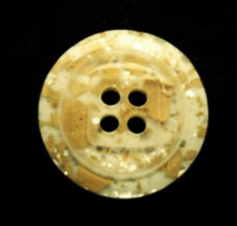 B9898 20mm Naturals and Honey Gold Gloss 4 Hole Button