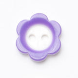 B7852 20mm Violet and White Gloss Daisy Shape 2 Hole Button