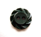 B13439 15mm Forest Green Matt Centre 2 Hole Button with a Fluted Edge - Ribbonmoon