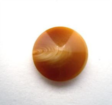 B16010 15mm Tonal Toffee Brown Button, Hole Built into the Back - Ribbonmoon