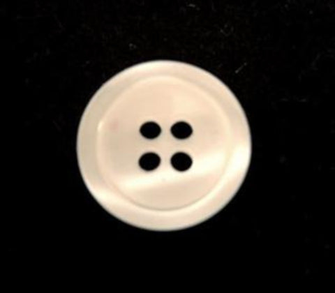 B10796 15mm Bridal White Pearlised 4 Hole Button