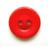 B5919 14mm Poppy Red Matt Centre 2 Hole Button - Ribbonmoon