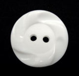 B15746 19mm White Matt Centre, Wavy Gloss Rim 2 Hole Button - Ribbonmoon