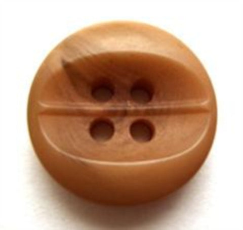 B7375 19mm Tonal Pale Walnut Chunky Soft Sheen 4 Hole Button - Ribbonmoon