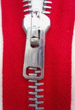 Z2252 61cm Deep Red Metal Teeth No.5 Open End Zip - Ribbonmoon