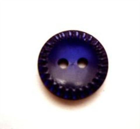 B10240 14mm Dark Royal Blue Polyester Mill Edge 2 Hole Button - Ribbonmoon