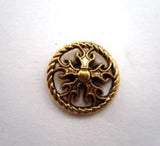 B14478 15mm Gilded Dark Gold Poly Shank Button - Ribbonmoon